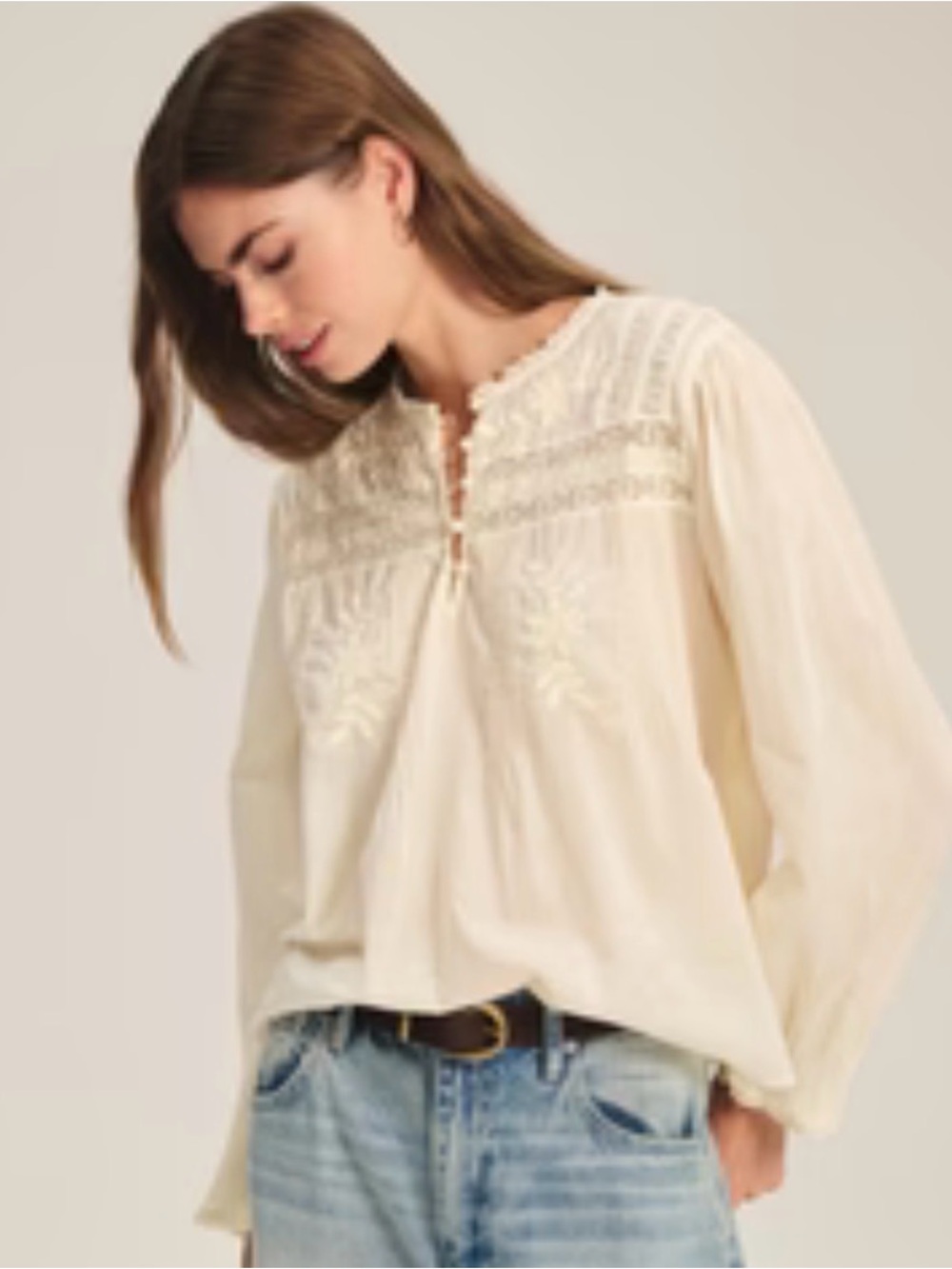 Velvet by Graham & Spencer Embroidered Byrdie Blouse in Butter Yellow - Picture 12 of 12